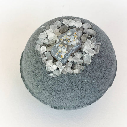 Activated Charcoal, Agate & Coarse Sea Salt Bath Bomb
