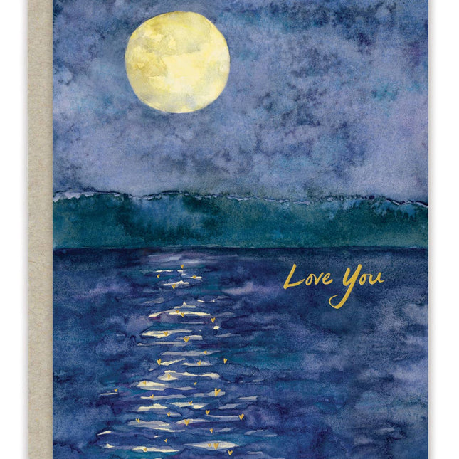Moon Over Water Anniversary Card