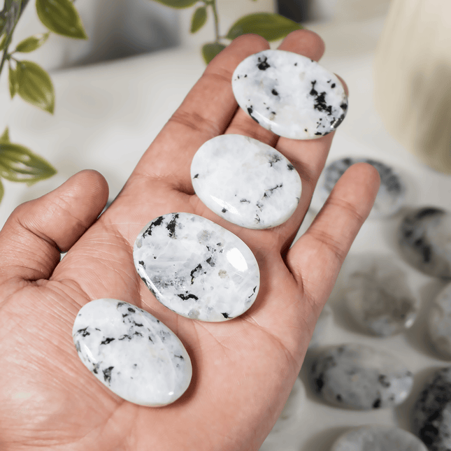 Rainbow Moonstone Worry Stone | Pocket Crystal | Thumb Stone