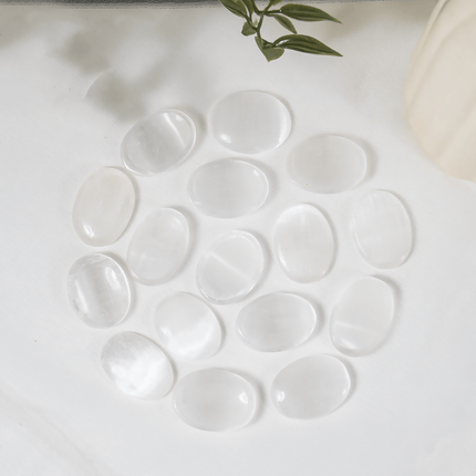 Selenite Worry Stones | Pocket Crystal | Thumb Stone