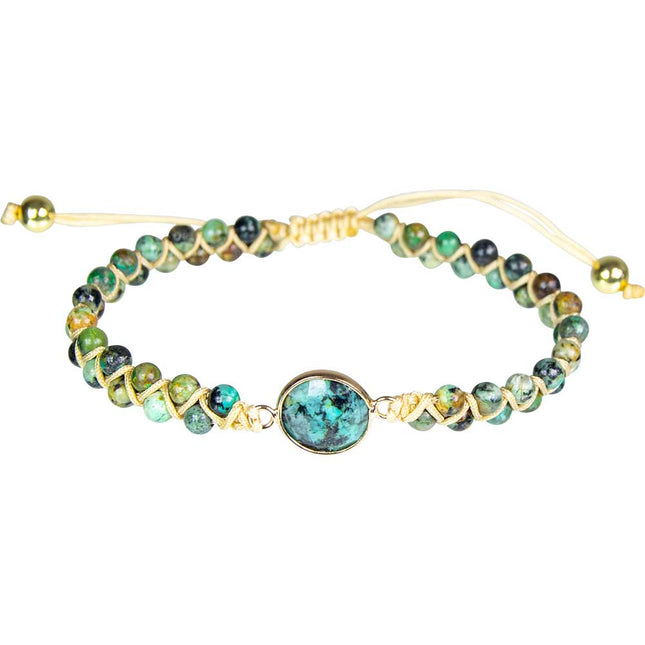 African Turquoise Weave Bracelet