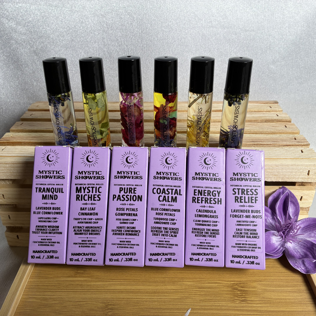 Crystal Infused Essential Oils Roll On with Botanicals
