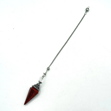 Goldstone Double Cap Pendulum with Silver Plate Chain
