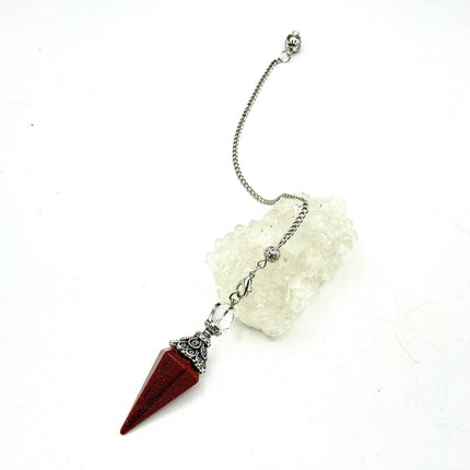 Goldstone Double Cap Pendulum with Silver Plate Chain