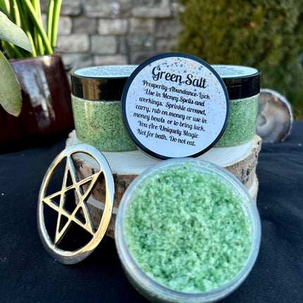 Green Witches Salt-Prosperity and Wealth 5oz