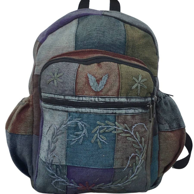 Embroidered Patchwork Backpack