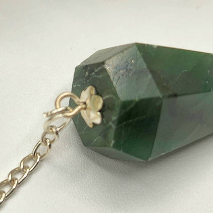 Jade Pendulum with Silver Plated Chain