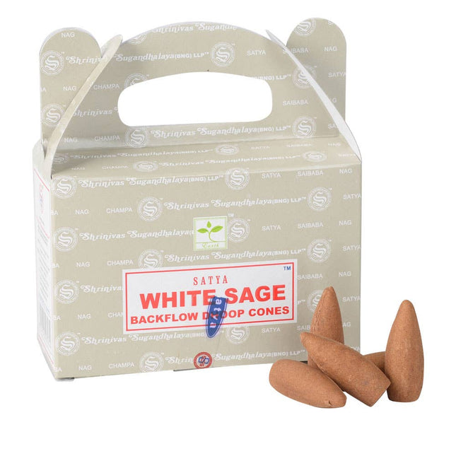 Satya White Sage Backflow Incense Cones | Cleansing