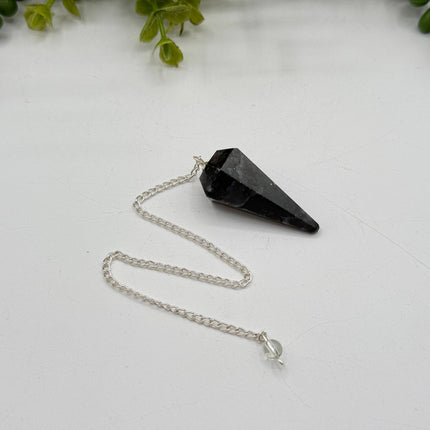 Indigo Gabbro Pendulum with Silver Plated Chain