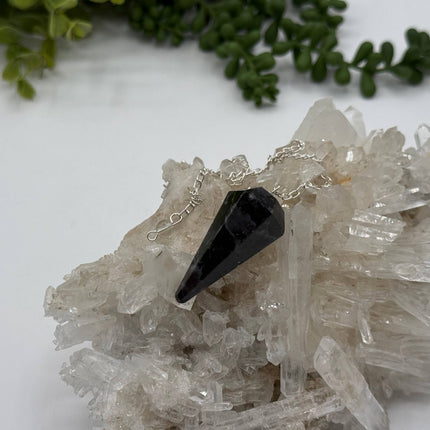 Indigo Gabbro Pendulum with Silver Plated Chain