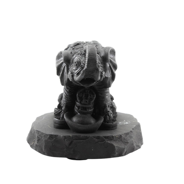 Shungite Figurine Elephant Medium Trunk Up