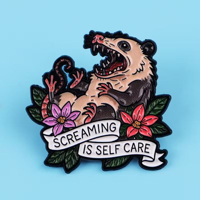 Enamel Pin, Screaming Is Self Care