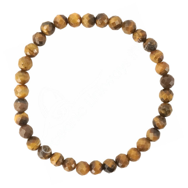 Bracelet, Tiger Eye Faceted (6mm)
