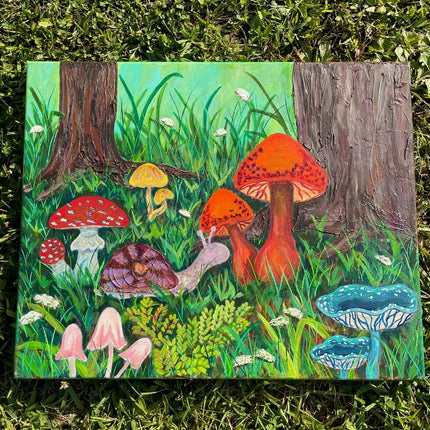 Painting "Mushroom Forest" with Jessie