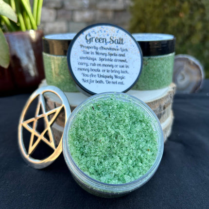 Green Witches Salt-Prosperity and Wealth 5oz