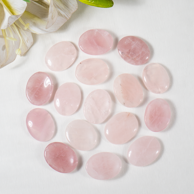 Rose Quartz Worry Stones | Pocket Crystal | Thumb Stone