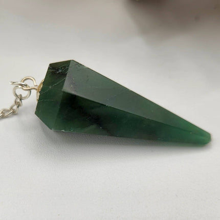 Jade Pendulum with Silver Plated Chain