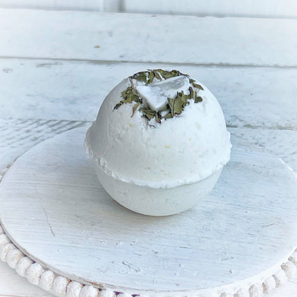 Howlite and Peppermint Bath Bombs with Hemp Seed Oil