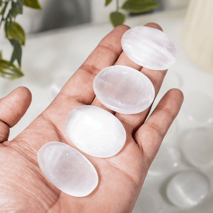 Selenite Worry Stones | Pocket Crystal | Thumb Stone