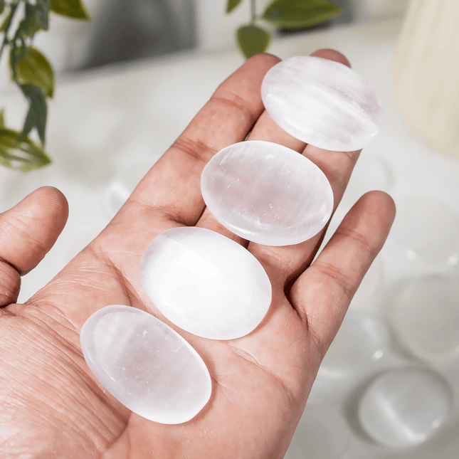 Selenite Worry Stones | Pocket Crystal | Thumb Stone