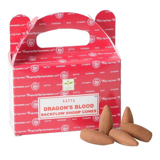 Satya Dragon's Blood Backflow Incense Cones | Protection