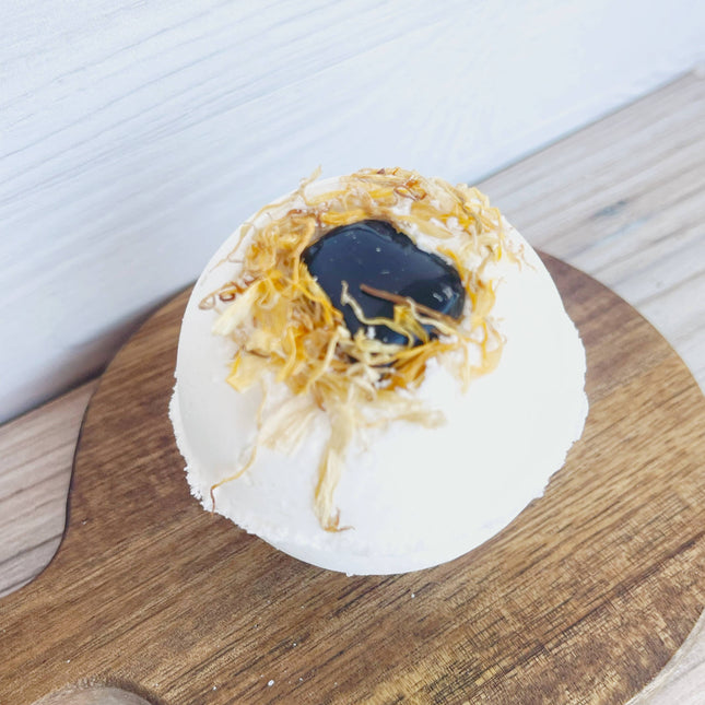 Smoky Quartz Bath Bomb with Dried Calendula