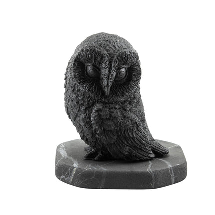 Shungite Figurine Owl Side Facing