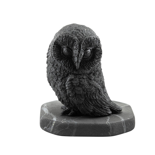 Shungite Figurine Owl Side Facing