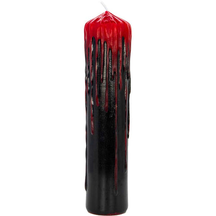 Dripping Pillar Candle - Black/Red