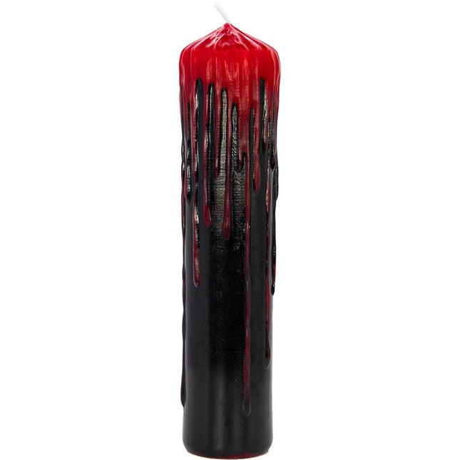 Dripping Pillar Candle - Black/Red