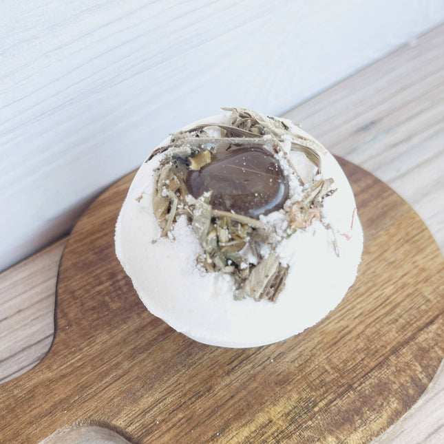 Smoky Quartz Bath Bomb with Dried Wormwood