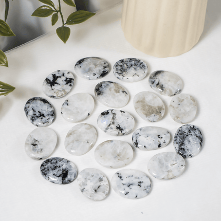 Rainbow Moonstone Worry Stone | Pocket Crystal | Thumb Stone