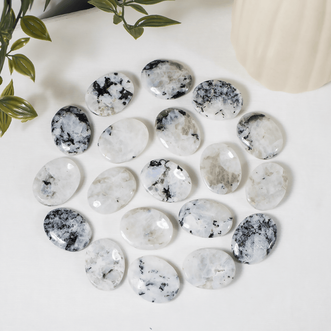 Rainbow Moonstone Worry Stone | Pocket Crystal | Thumb Stone