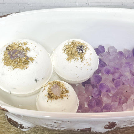 Amethyst & Chamomile Sleepytime Bath Bomb with Melatonin