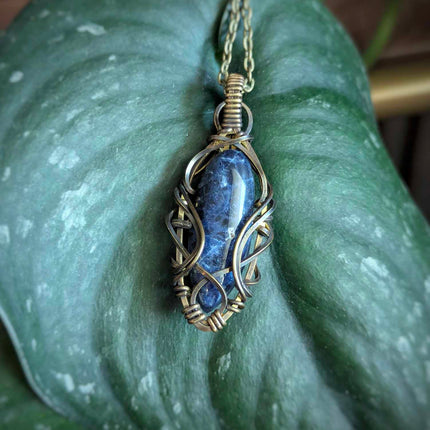 Deepmark - Handmade Sodalite & Antiqued Brass Pendant