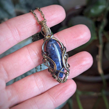 Deepmark - Handmade Sodalite & Antiqued Brass Pendant