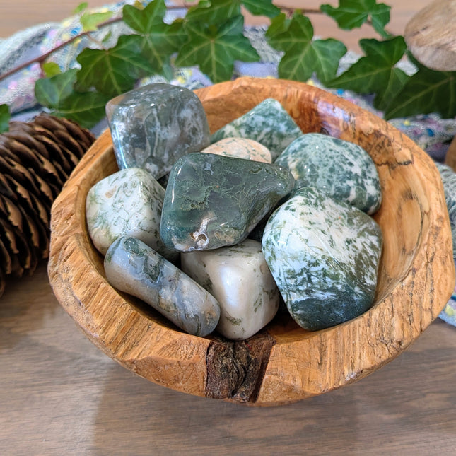 Moss Agate, Tumbled
