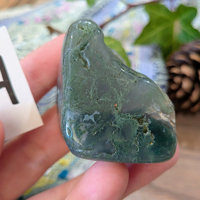 Moss Agate, Tumbled