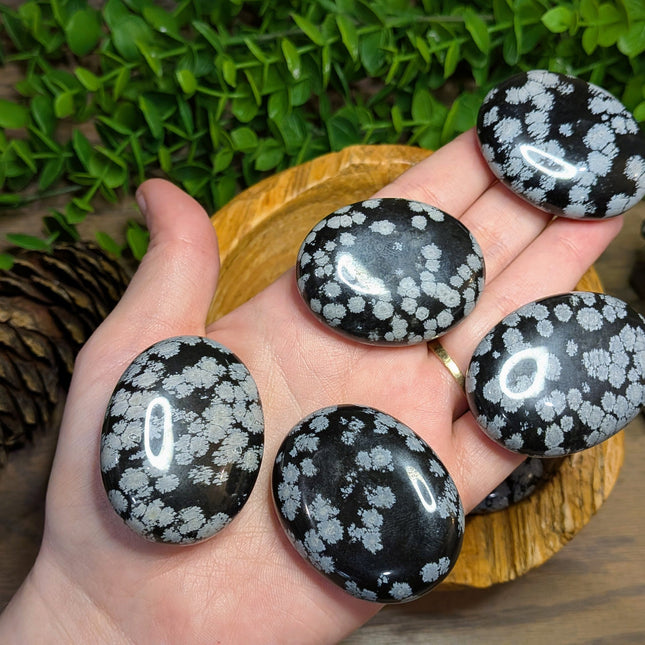 Snowflake Obsidian Palm Stones