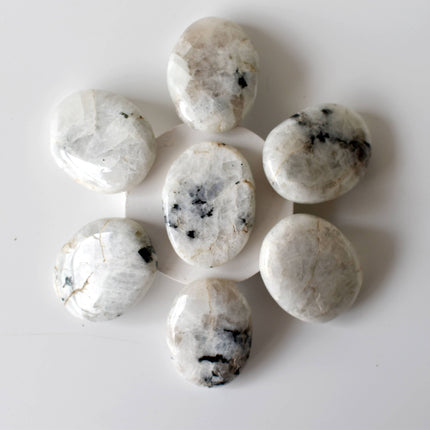Rainbow Moonstone Worry Stone | Pocket Crystal | Thumb Stone