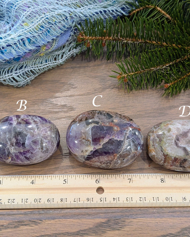Purple Amethyst Palm Stones