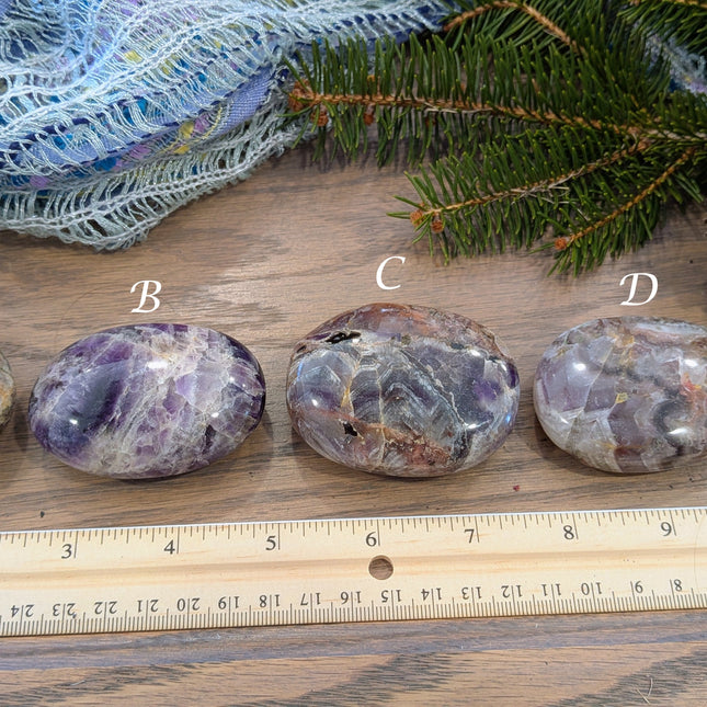 Purple Amethyst Palm Stones