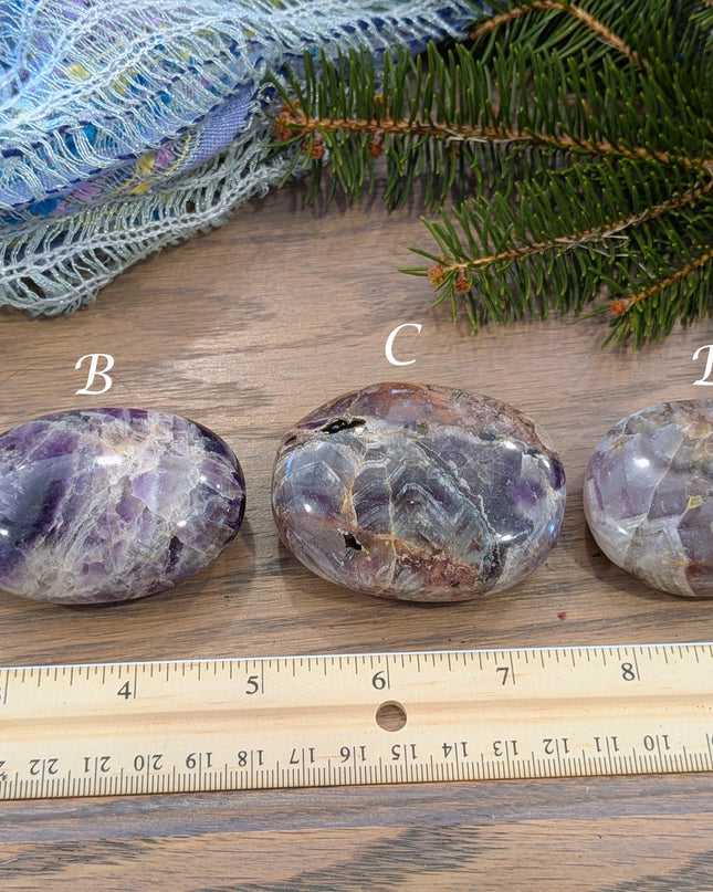 Purple Amethyst Palm Stones