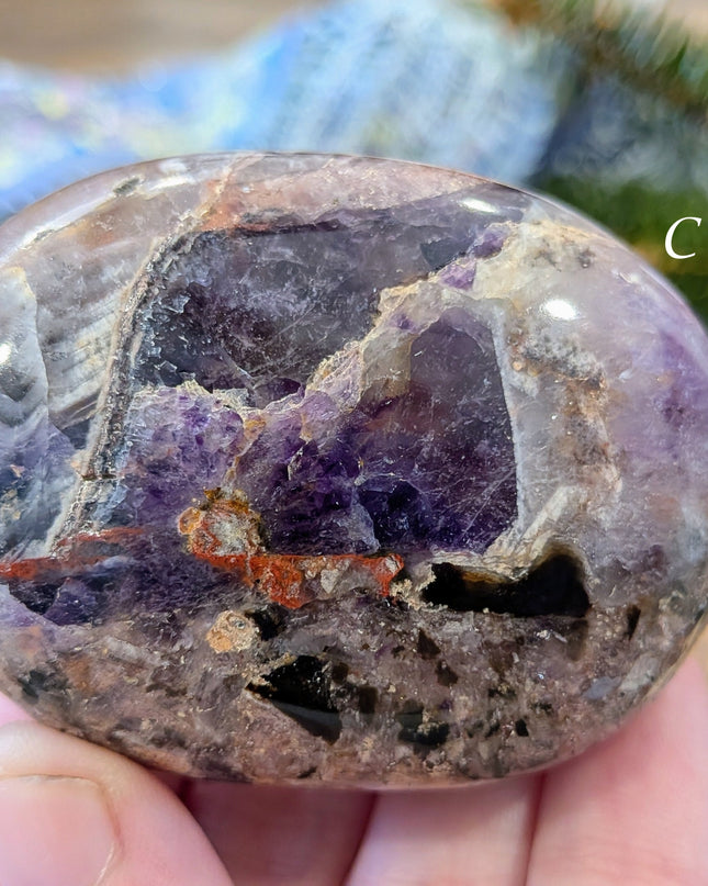 Purple Amethyst Palm Stones - Variant C