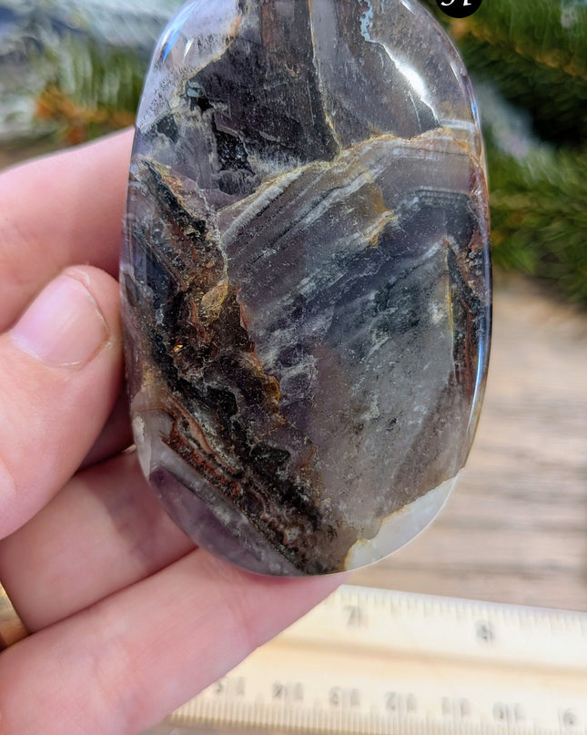 Purple Amethyst Palm Stones - Variant H