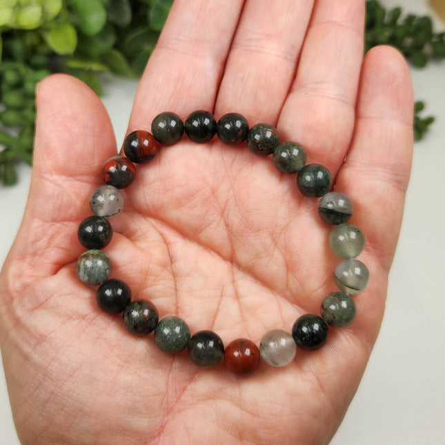 African Bloodstone 8mm Stretchable Bracelet