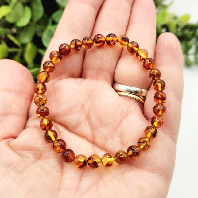Amber Stretchable Bracelet 6mm