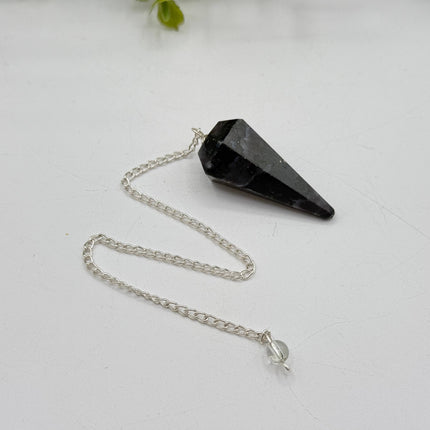 Indigo Gabbro Pendulum with Silver Plated Chain