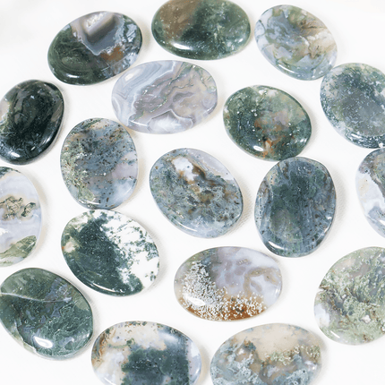 Moss Agate Worry Stones | Pocket Crystal | Thumb Stone