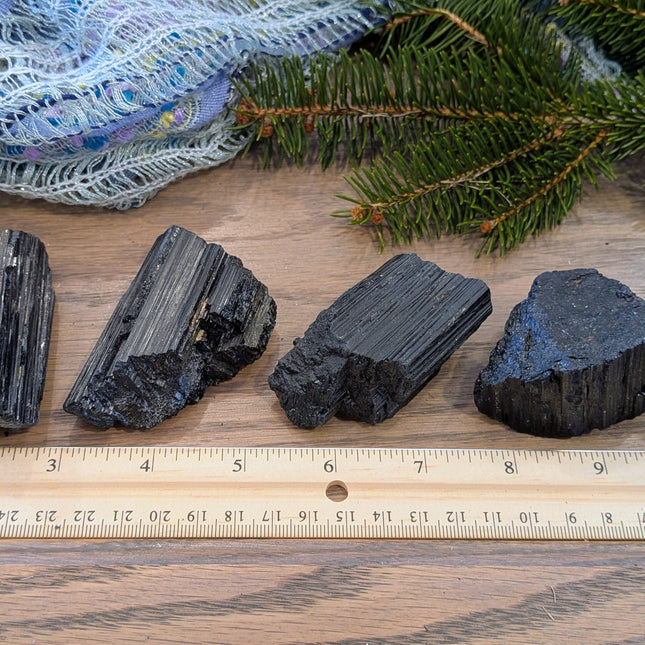 Black Black Tourmaline Rough Stones